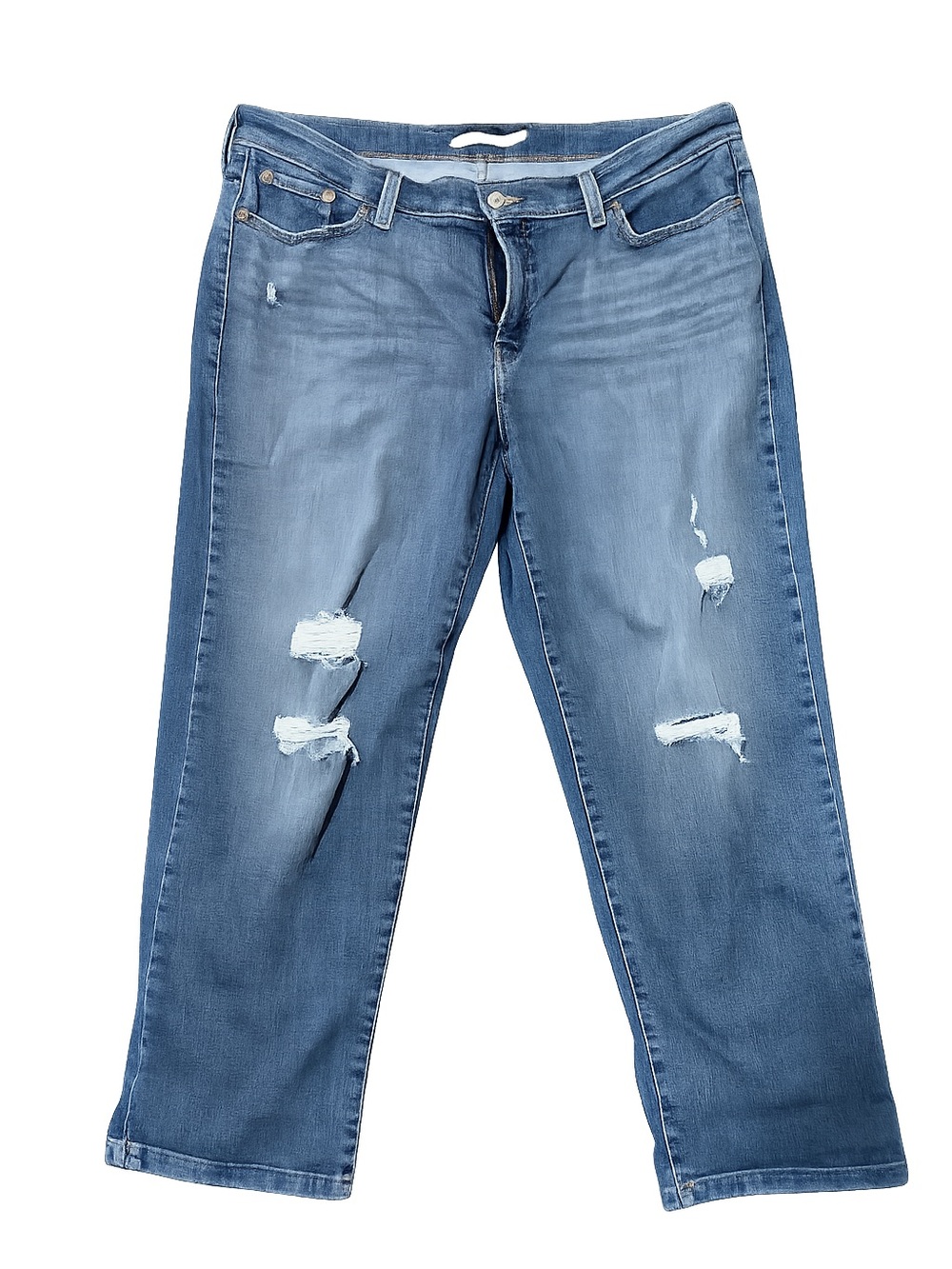 Levi’s Boyfriend Jeans Womens 16W Distressed Cropped Blue Denim Plus Size